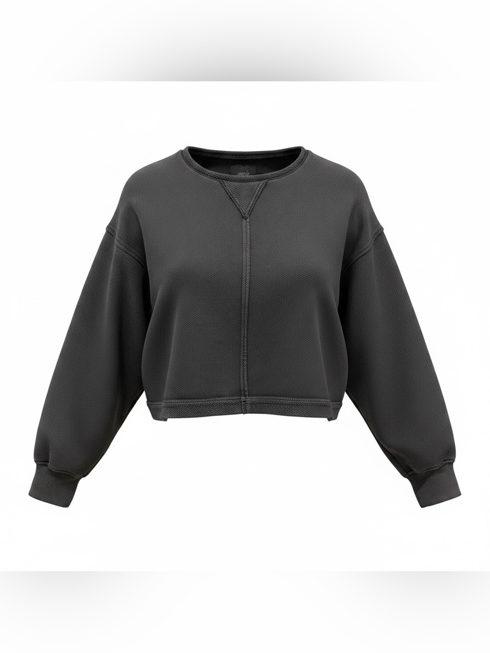 Aerie Cropped Crewneck Sweatshirt - Charcoal Size Medium